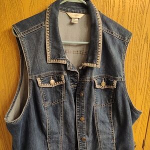 CJ Banks Indigo Denim Vest